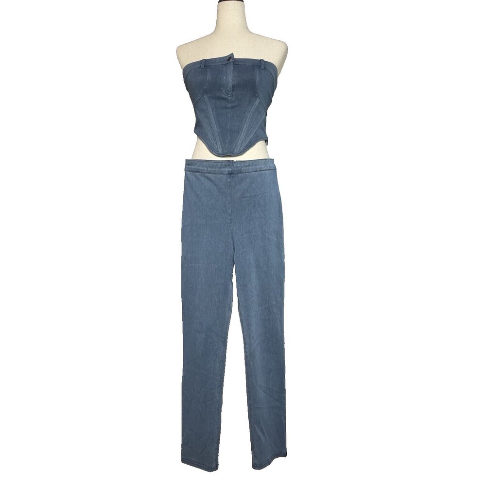 Jluxlabel NWOT 2 piece stretchy womens top & pants sz M party Y2K clubwear glam